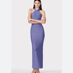 Herve Leger Purple Maxi Dress
